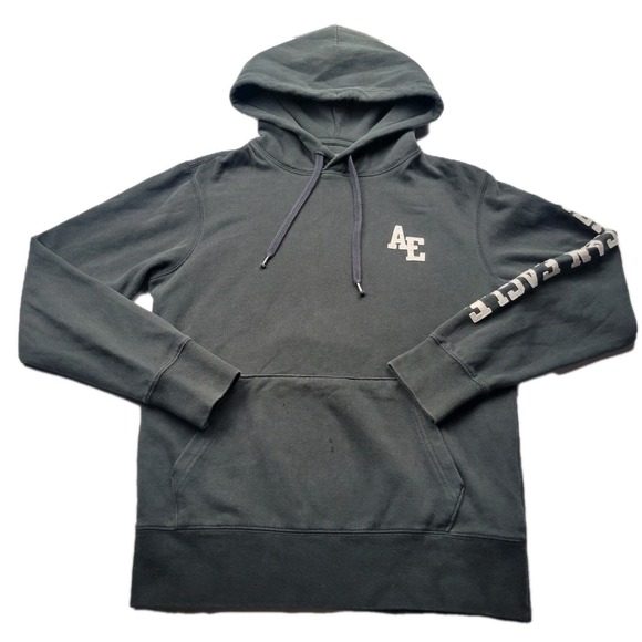 American Eagle Outfitters Other - American Eagle Green Label Hoodie Mens Size XS Faded Black Sweatshirt  Y2K